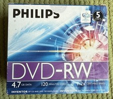 5 x Philips DVD-RW 4.7GB Data