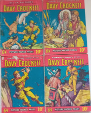COWBOY PICTURE LIBRARY 4 Davy Crockett comics Nos 191,215,219,223