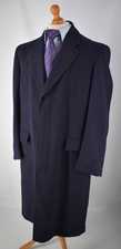 Mens Vintage Navy Blue Marks & Spencer St. Michael Wool & Cashmere Coat Size 42"