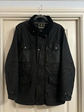 Barbour Jacket Mens Medium Sapper Wax Black Coat VGC See Description