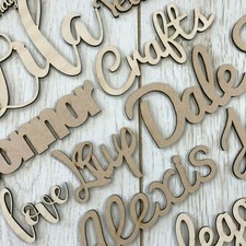Personalised wooden script name letters words plaque sign ANY FONT MDF Joined