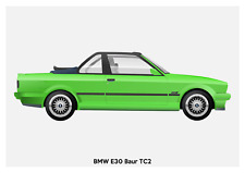 POSTER - BMW E30 BAUR TC2 - (A4 A3 A2 sizes) Art Print Car RENDER