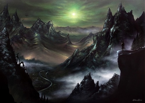 Skyrim mountains oil - |,