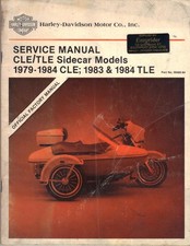 HARLEY DAVIDSON CLE & TLE SIDECAR 1979-1984 FACTORY WORKSHOP MANUAL
