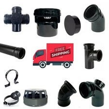 110mm BLACK SOIL PIPE FITTINGS PUSHFIT  Bend  Access  Boss Reducer Vent