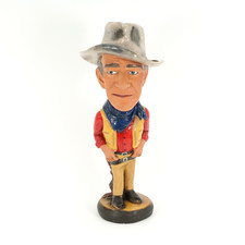 Unmarked 1970s ESCO Style John Wayne Chalkware Statue 45cm Cowboy Figure