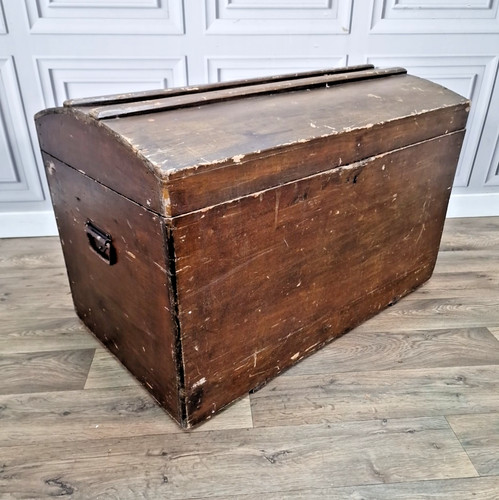 Antique rustic wooden chest - antique,