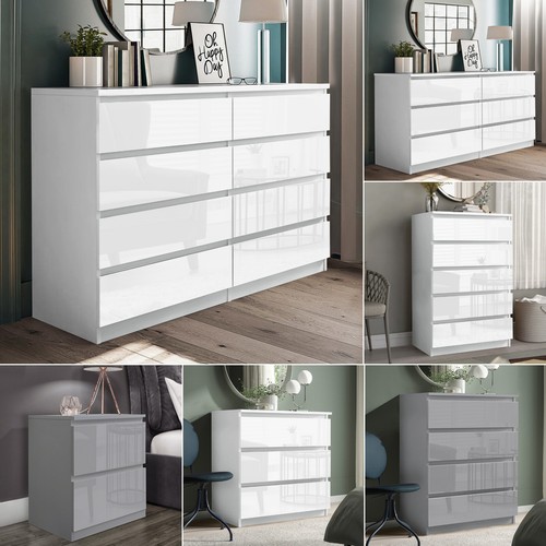 High gloss chest - of, drawers