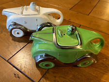 Rare SADLER + SARSAPARILLA Art Deco Racing Car TEAPOTS ... OKT42 ...
