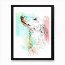 Pastel Saluki Dog Pastel