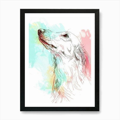 Pastel saluki dog - pastel,