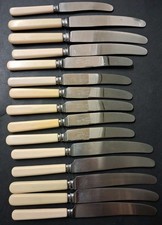 Vintage Retro Selection Of 15 Stainless Steel Butter Dessert Dinner Knives