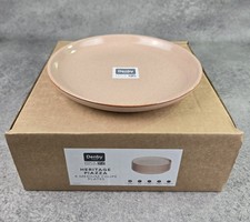 6 x Denby Pottery Heritage Piazza Medium Coupe Plates Pink Dinner (Set Of 6) New