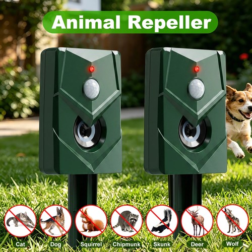 Ultrasonic garden deterrent - 2x,