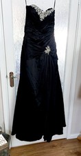 Custom Made Black Wedding Prom Party Ball Halloween Gown Long Maxi Dress UK10