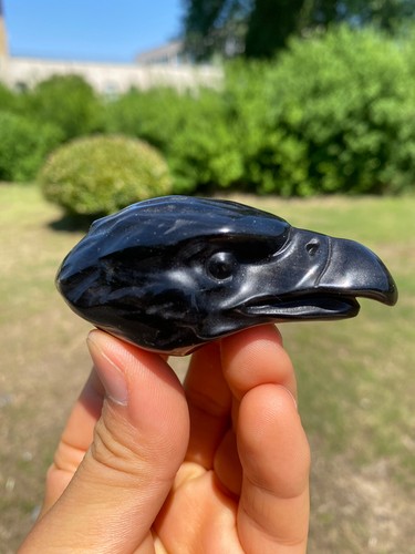 Natural silver obsidian eagle - natural,