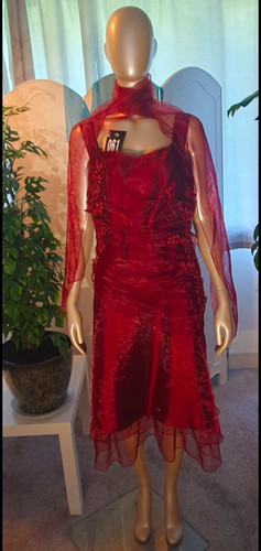 Cherlone red silk - silk, mesh