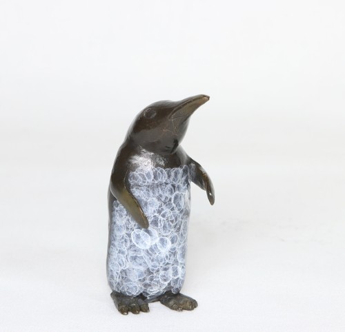Solid hot cast bronze penguin - solid,
