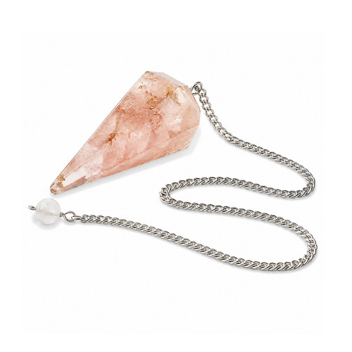 Rose quartz pendulum dowser - rose,