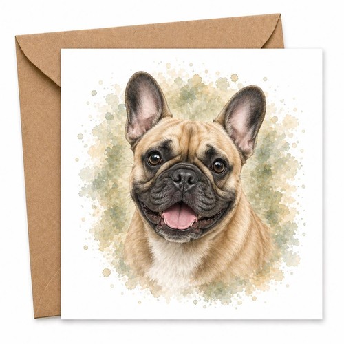 French bulldog card - french,