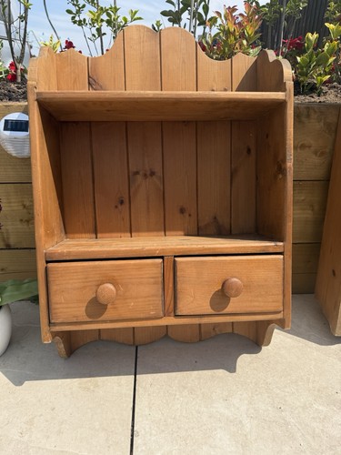 Vintage pine wall shelf - wall, unit