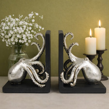 Silver Octopus Bookends Pair |