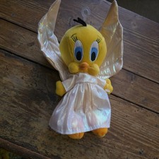 Warner Bros Looney Tunes Tweety Pie Plush 8” Christmas Angel Wings Rare