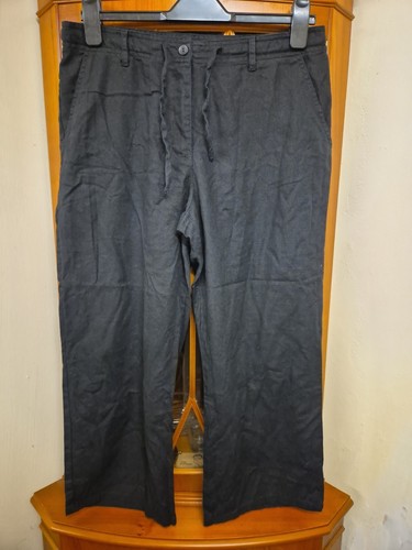Black linen blend - black, ¾