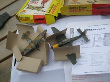 DINKY 712 719 SPITFIRE &  STUKA  ORIGINAL BOXES & COPY SHEETS  ALL VERY GOOD