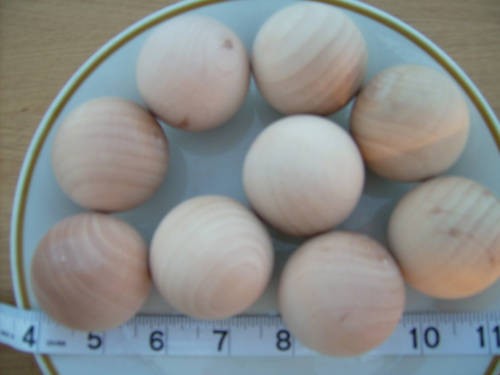 12x wood balls turned - 12x,