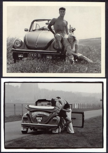 Two modern postcards couples - two, postcards: