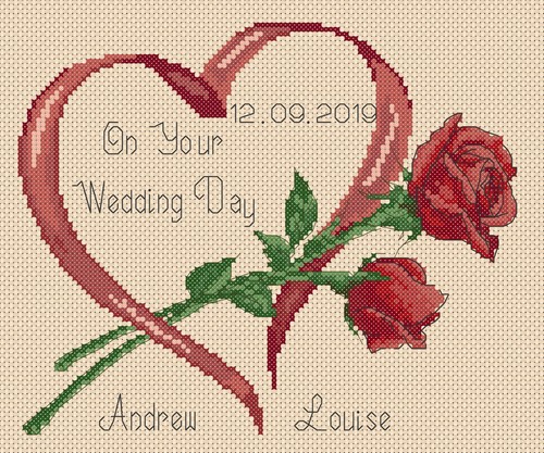 Wedding day cross - cross, chart