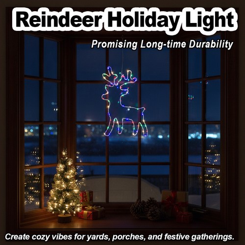 Iron christmas reindeer lights - christmas,