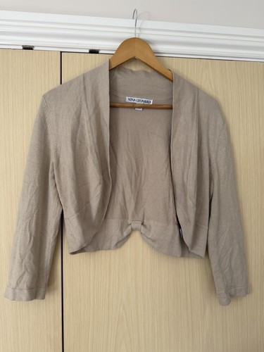 Nina leonard oatmeal bolero - nina,