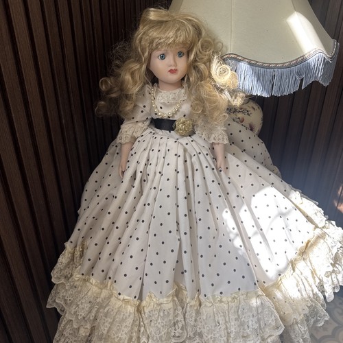 Vintage porcelain doll blonde - porcelain,