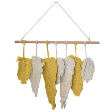 Hand-Made Macrame Wall Hanging  Cotton Woven Leaves Living Room3996