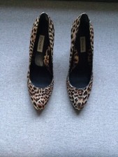 NWOT Ladies Leather Mix Dune Shoes In Leopard Skin Print Size 38 (5)