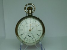 Antique 18 size Hampden pocket watch. Runs well and keeps time.