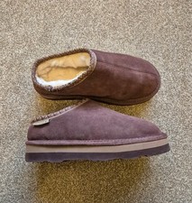 Bearpaw Fig Suede Slip On Shoes Sheepskin Size 6