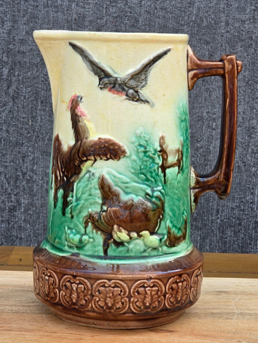 Antique majolica jug pitcher - antique, /