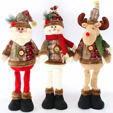 3PCS Christmas Standing Dolls Reindeer Snowman Santa Claus New Year Ornament