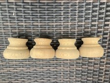 Set of 4 Small Wooden Pine