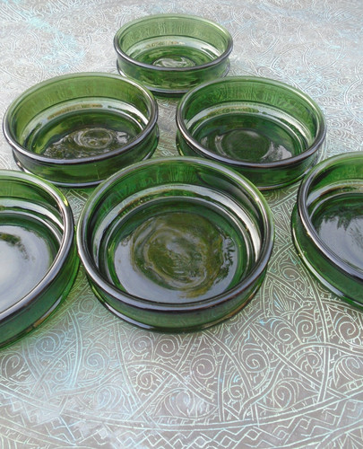 Vintage green glass nissen - green,