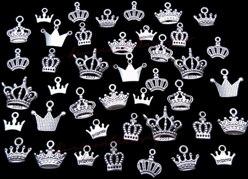 30g tibetan silver crown charm - 30g,
