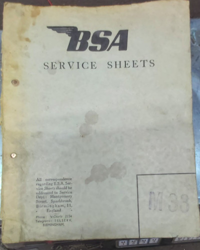 Bsa m33 service book 1948 - bsa,