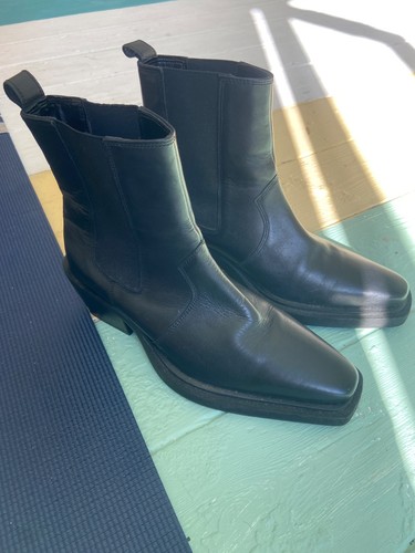 Topshop chunky black leather