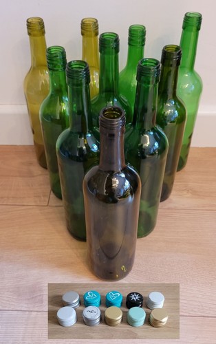 10x empty green wine - empty,