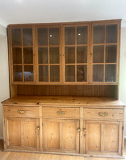 Beautiful original Welsh glass fronted pine dresser