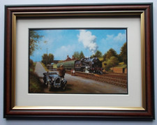 RAILWAY PRINT BY DON BRECKON FRAMED - LEAVING DAGGONS ROAD
