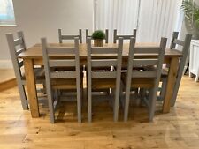 Farmhouse Style, Rustic Dining Table And 8 Chunky Chairs